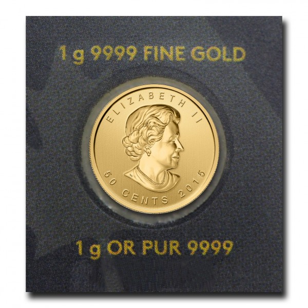 1 gram Gold Maple Leaf - Maplegram 25 (In Assay) - Image 2