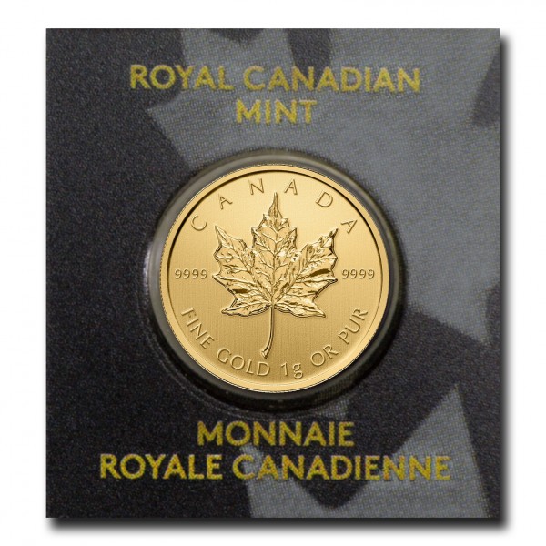 1 gram Gold Maple Leaf - Maplegram 25 (In Assay)