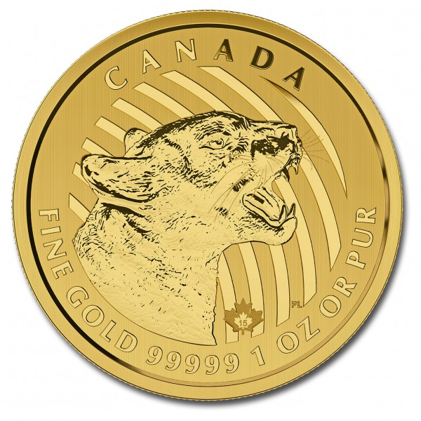 2015 Canada 1 oz Gold Growling Cougar .99999 Pure Uncirculated - Image 3