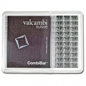 100x 1 gram Silver Bar In Assay CombiBar - Valcambi Suisse