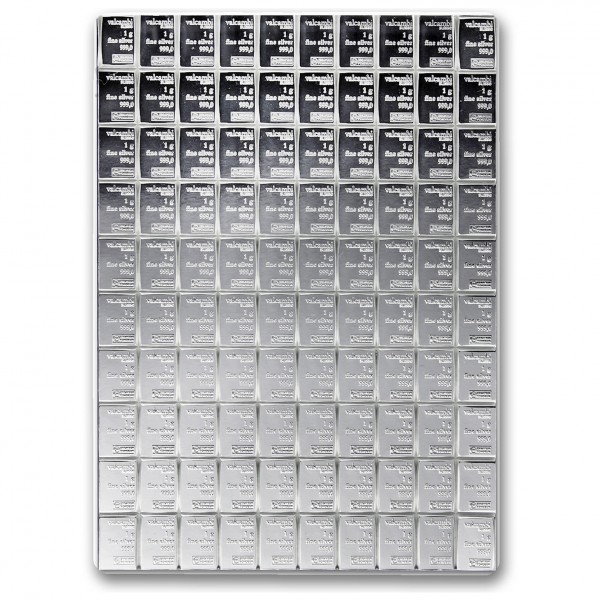 100x 1 gram Silver Bar In Assay CombiBar - Valcambi Suisse - Image 8
