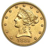 $10 Liberty Head Eagles (1838 - 1907)