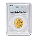 $3.00 Indian Princess Head (1854 - 1889) - PCGS Certified