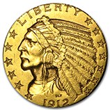 $5.00 Indian Head Half Eagles (1908 - 1929)