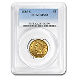 $5.00 Liberty Head Half Eagles (1839 - 1908) - PCGS Certified