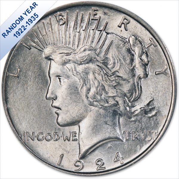 1922-1935 Peace Silver Dollars AU (Random Year) – Harris Gift Holder - Image 3