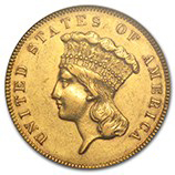 $3.00 Indian Princess Head (1854 - 1889)