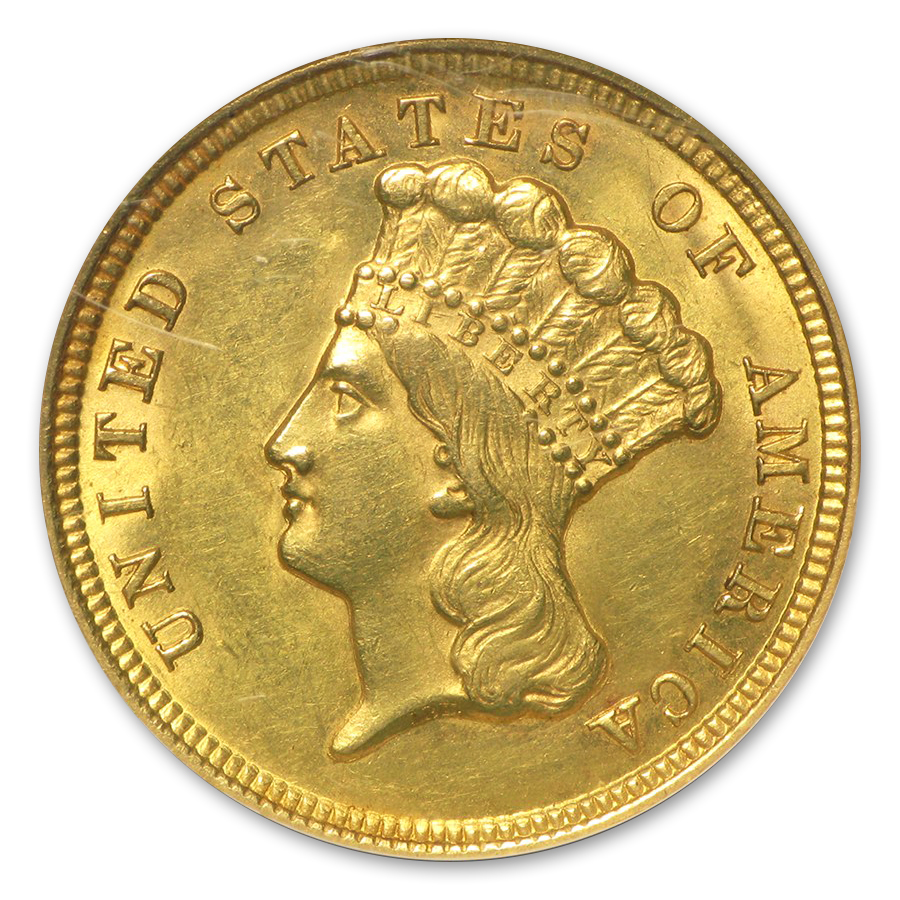 $3IndianPrincessHeadMS61NGC_Obv