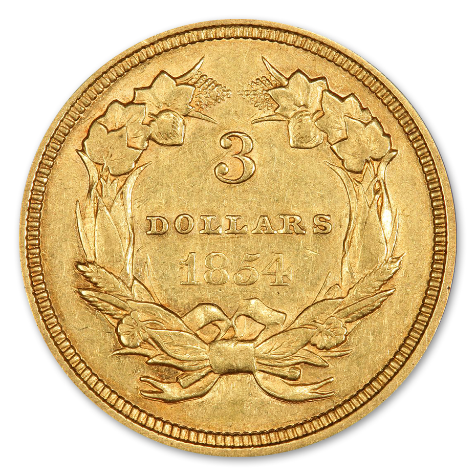 1854 Indian Princess Head Gold $3 Three Dollar Piece - Early Gold Coins  Coin Value Prices, Photos & Info