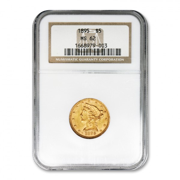 $5 Liberty Head Half Eagle MS-62 NGC (Random Year)