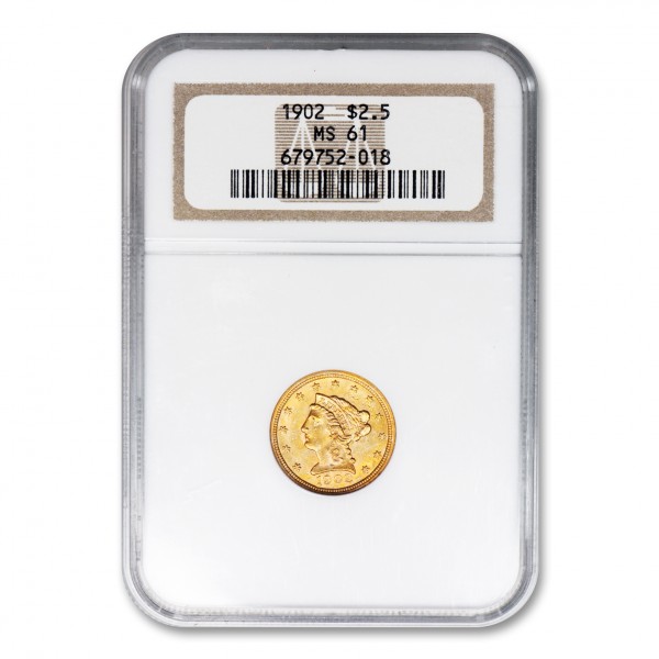 $2.50 Liberty Head Quarter Eagle MS-61 NGC (Random Year)