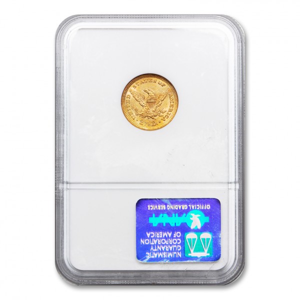 $2.50 Liberty Head Quarter Eagle MS-61 NGC (Random Year) - Image 2