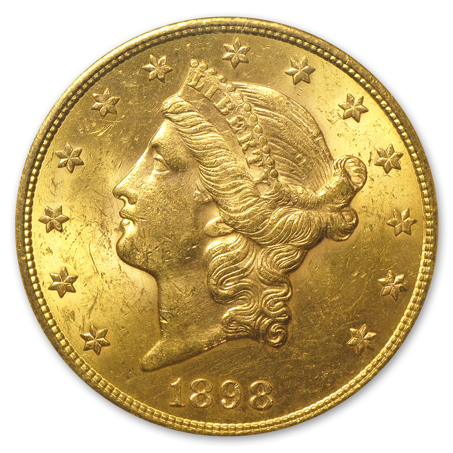 US Gold $20 Liberty Head Double Eagle Random Date NGC MS62 