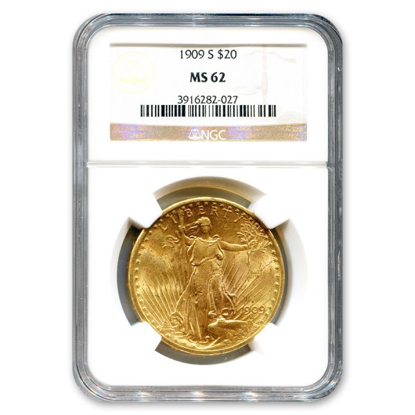 $20 Saint Gaudens Double Eagle MS-62 NGC (Random Year)