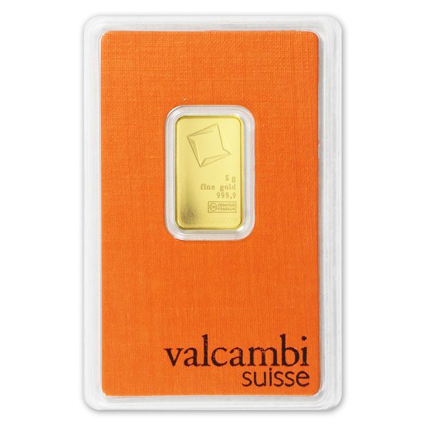 5 gram Gold Bar In Assay - Valcambi Suisse