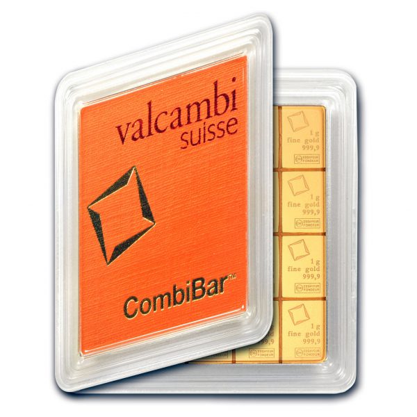 20x 1 Gram Gold CombiBar Assay - Valcambi Suisse