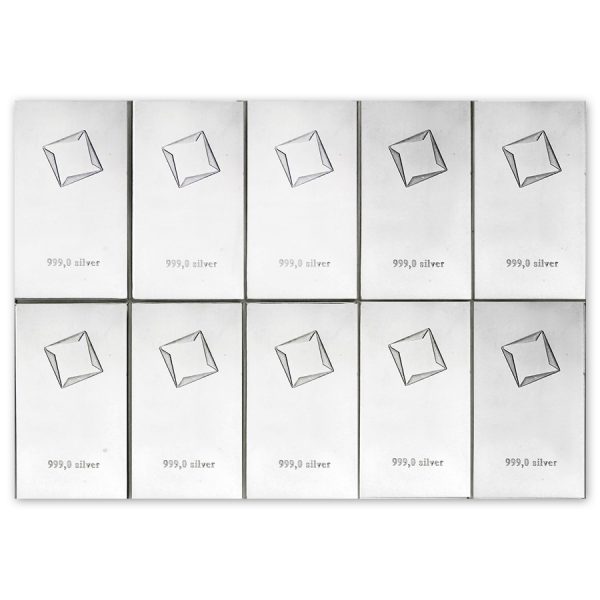 10x 10 gram Silver Bar In Assay CombiBar - Valcambi Suisse - Image 3