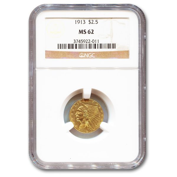 1913 $2.50 Indian Head Quarter Eagle MS-62 NGC