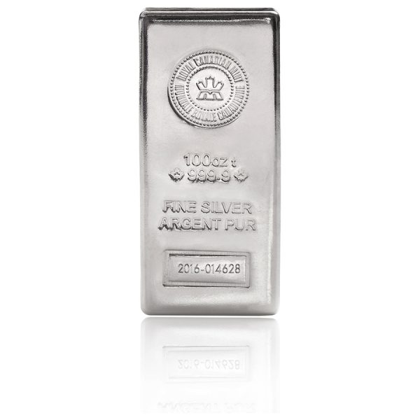 100 oz Silver Bar - Canada RCM (Pressed Finish)