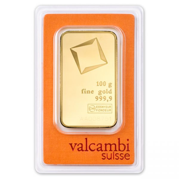 100 gram Gold Bar In Assay - Valcambi Suisse