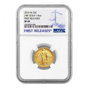 2016-W 1/4 oz Gold Standing Liberty Quarter Centennial SP-69 NGC (FR)
