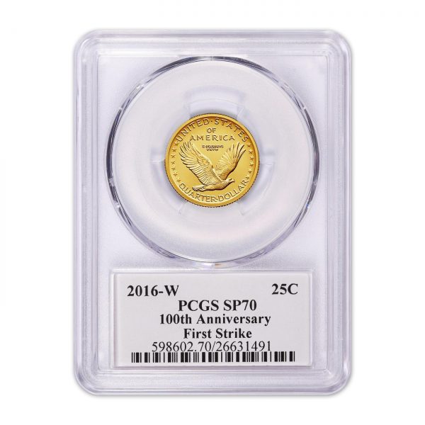 2016-W 1/4 oz Gold Standing Liberty Quarter Centennial SP-70 PCGS (FS) - Image 2