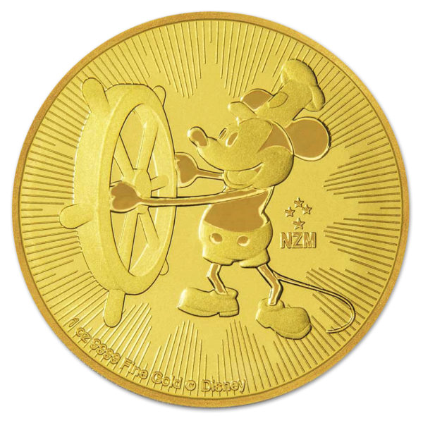 2017 Niue 1 oz Gold $250 Disney Steamboat Willie Uncirculated