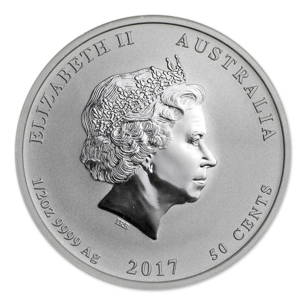 2017 Australia 1/2 oz Silver Lunar Rooster (Colorized) Uncirculated - Image 2