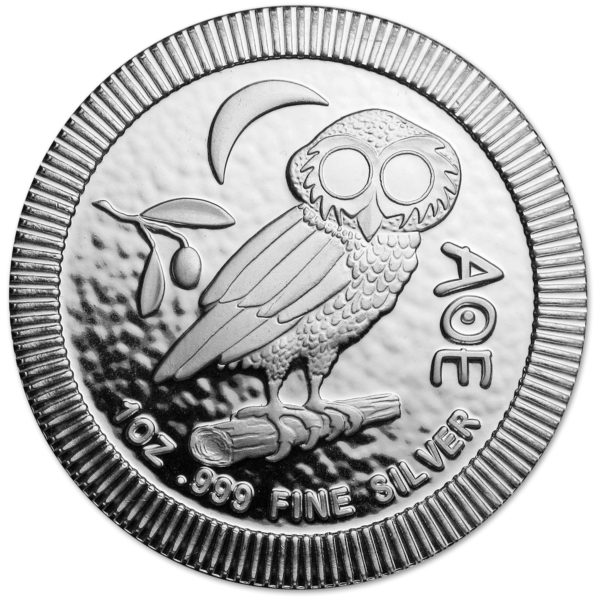 2018 Niue 1 oz Silver $2 Athenian Owl Stackable Coin