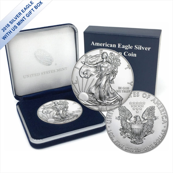 2018 1 oz American Silver Eagle BU - with US Mint Gift Box