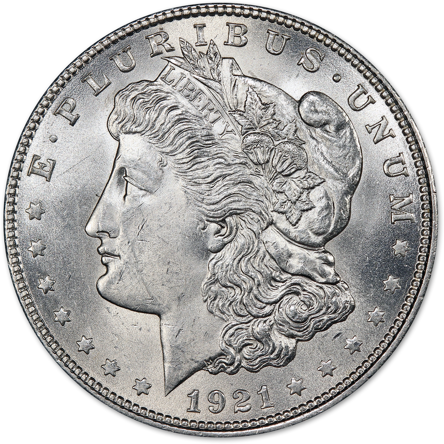 1921MorganSilverDollarBURMMObv