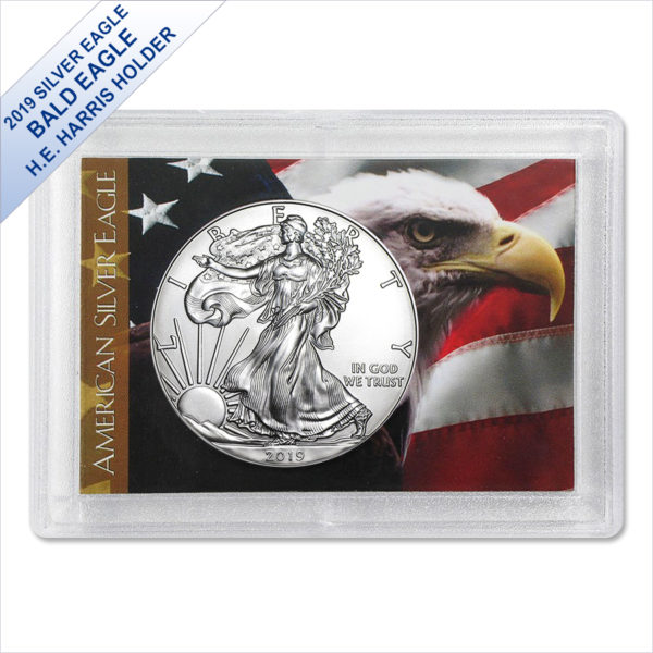 2019 1 oz American Silver Eagle BU (Bald Eagle Harris Gift Holder)