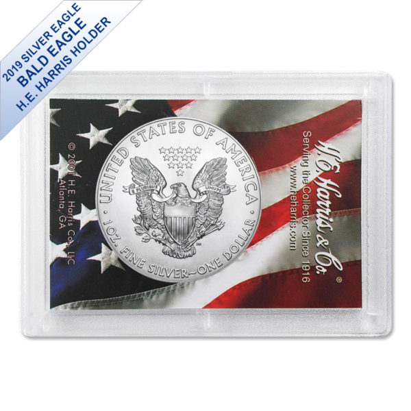 2019 1 oz American Silver Eagle BU (Bald Eagle Harris Gift Holder) - Image 2