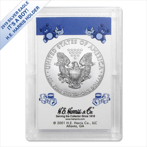 2019 1 oz American Silver Eagle BU (It's a Boy! Harris Gift Holder) - Image 2