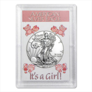 2019 1 oz American Silver Eagle BU (It's a Girl! Harris Gift Holder)