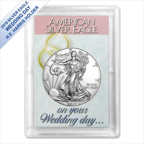 2019 1 oz American Silver Eagle BU (Wedding Day Harris Gift Holder)