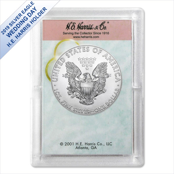 2019 1 oz American Silver Eagle BU (Wedding Day Harris Gift Holder) - Image 2