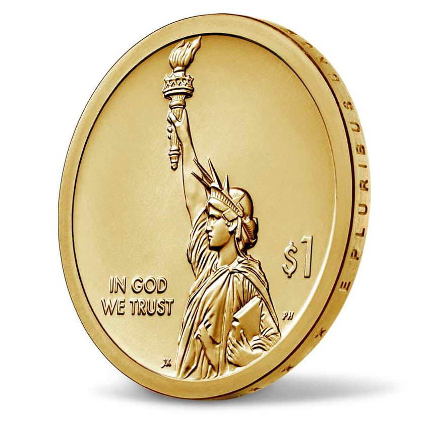 2018 1st Release plated 24K GOLD American Innovation Stateh $1 Dollar US Coin 