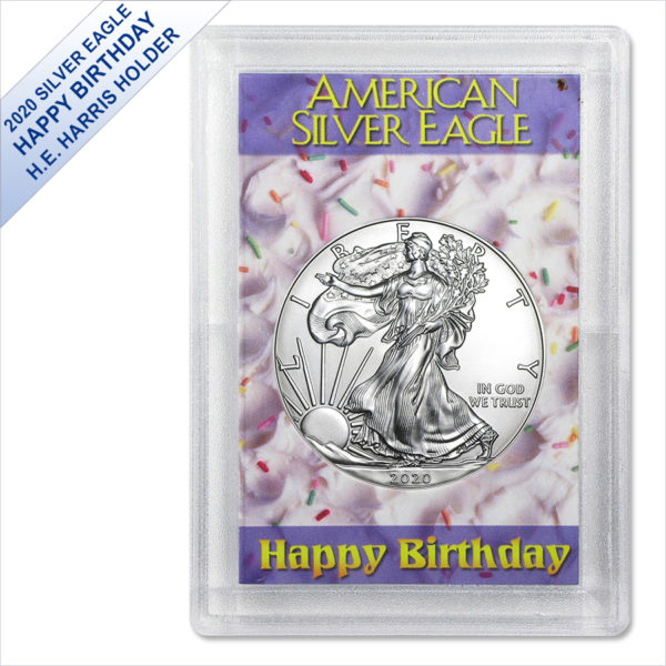 2020 1 oz American Silver Eagle BU (Happy Birthday Harris Gift Holder)