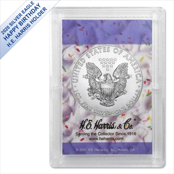 2020 1 oz American Silver Eagle BU (Happy Birthday Harris Gift Holder) - Image 2