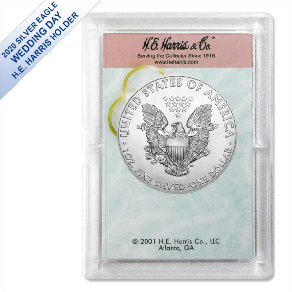 2020 1 oz American Silver Eagle BU (Wedding Day Harris Gift Holder) - Image 2