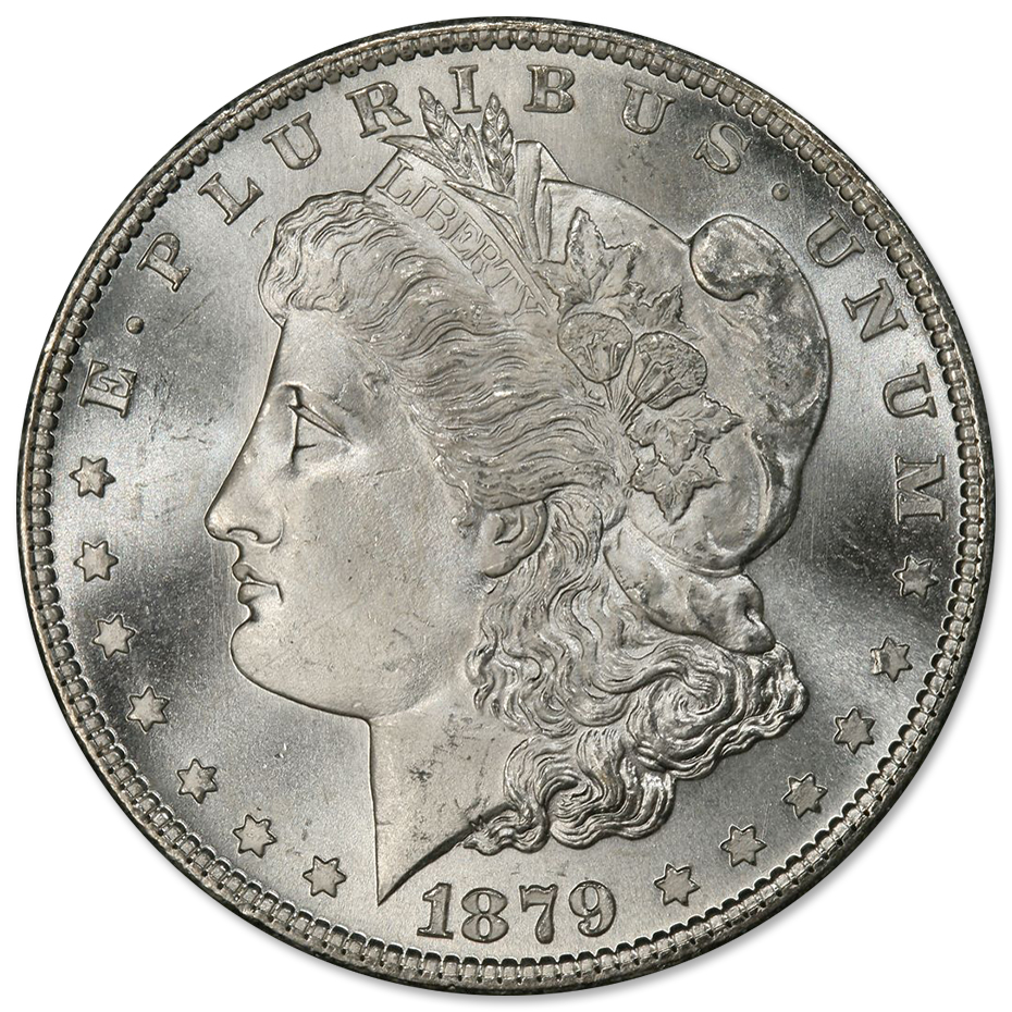 1879-SMorganSilverDollarBUObv