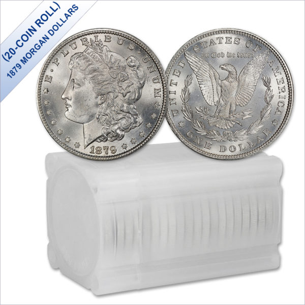1879 Morgan Silver Dollars BU (20-Coin Roll)