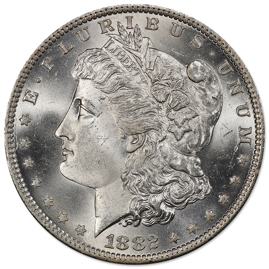 1882-OMorganSilverDollarBUObv