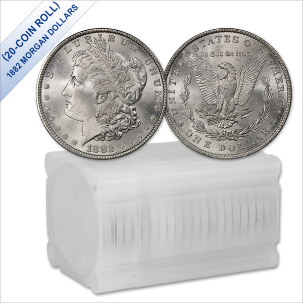 1882 Morgan Silver Dollars BU (20-Coin Roll)