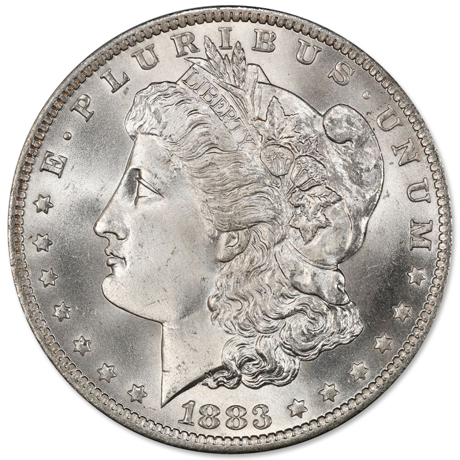 1883-OMorganSilverDollarBUObv