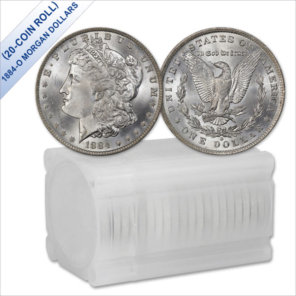 1884-O Morgan Silver Dollars BU (20-Coin Roll)