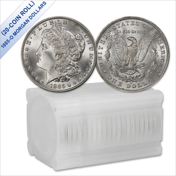 1885-O Morgan Silver Dollars BU (20-Coin Roll)