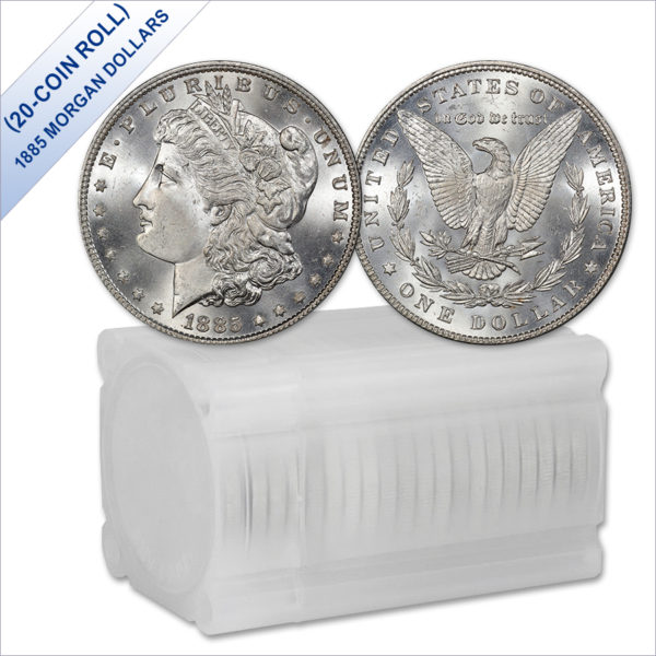 1885 Morgan Silver Dollars BU (20-Coin Roll)