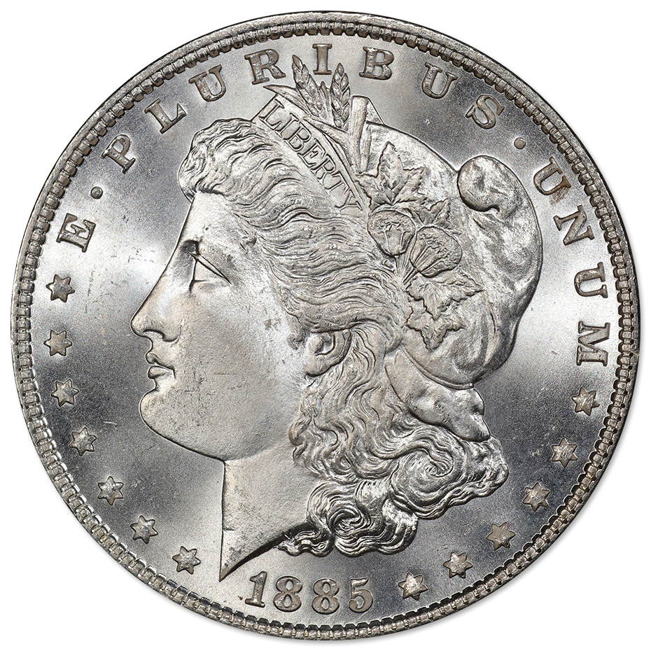 1885MorganSilverDollarBUObv